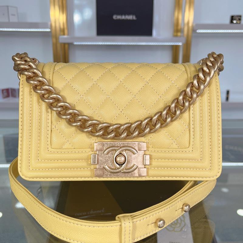 Chanel 2.55 Classic A67085 Fine ball patterned diamond checkered chicken yellow gilded